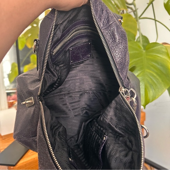 Prada Midnight Purple Shimmering Leather Top
Handle Bag - Picture 12 of 15